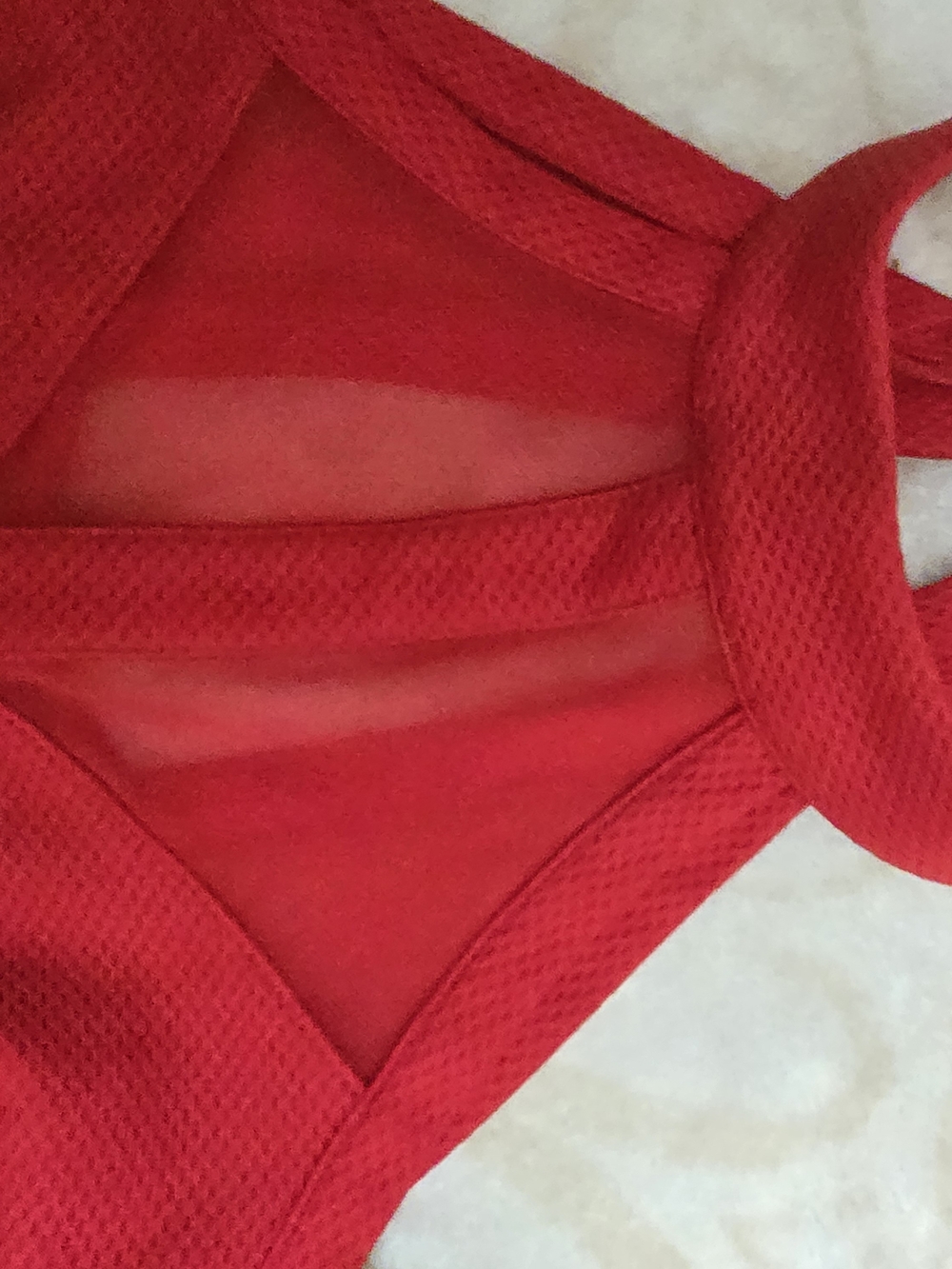 Material Girl Bold Red Mesh Cutout Bodysuit
